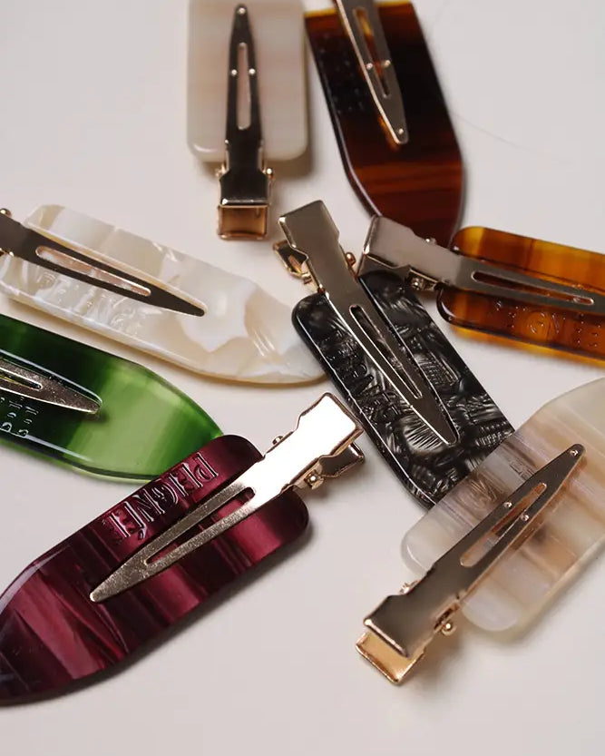 Barrettes maquillage ébène écaille et coloris variés – accessoires cheveux femme