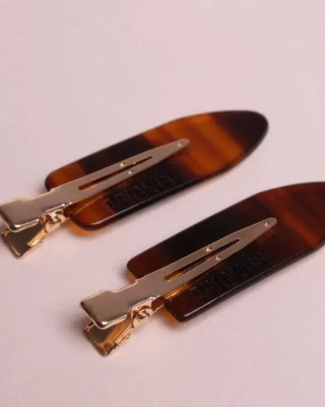 Barrettes cheveux ébène écaille brun – accessoires coiffure femme