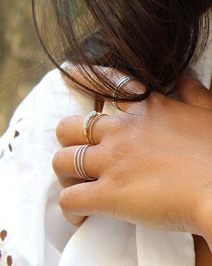 gauhart bijoux bagues ajustables or argent daman calcédoine bansi kashi