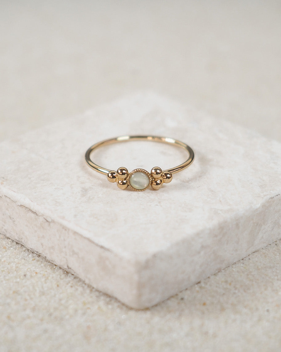 gauhart bijoux bague kali ajustable pierre blanche nacre