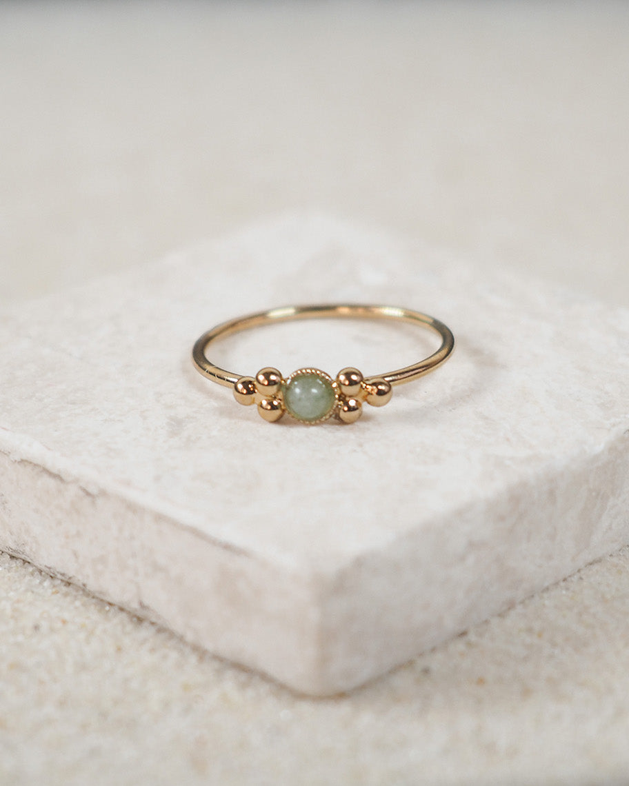 gauhart bijoux bague kali ajustable pierre verte aventurine