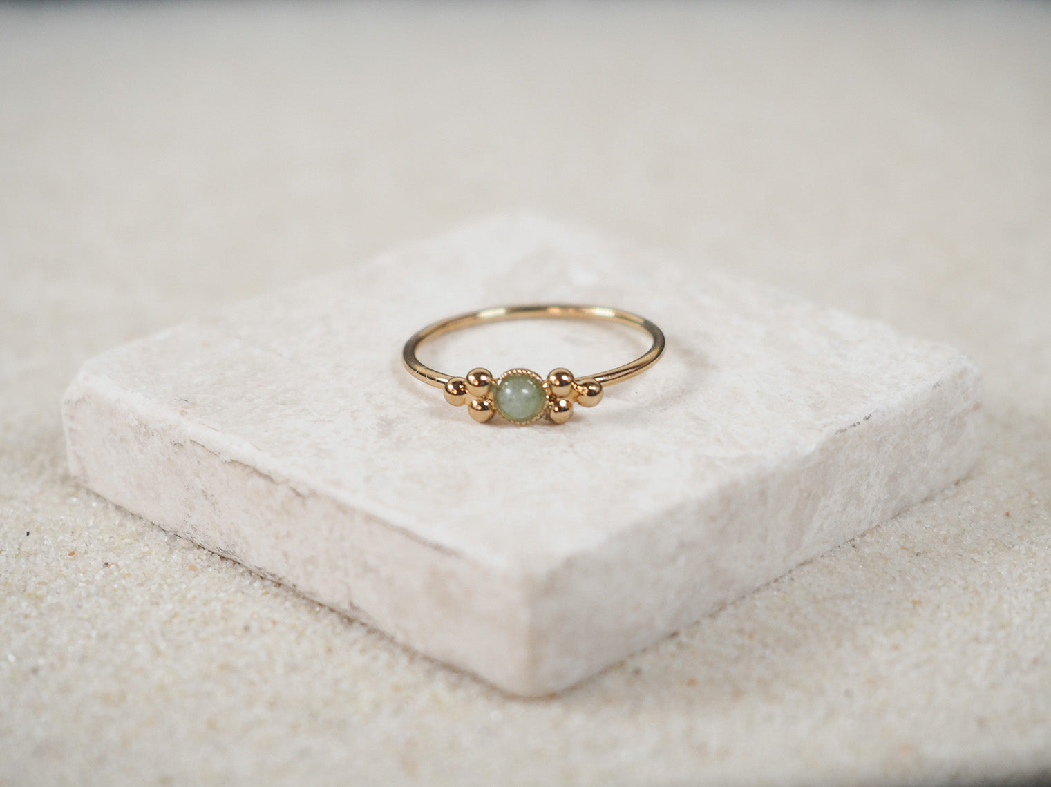 gauhart bijoux bague kali ajustable pierre verte aventurine