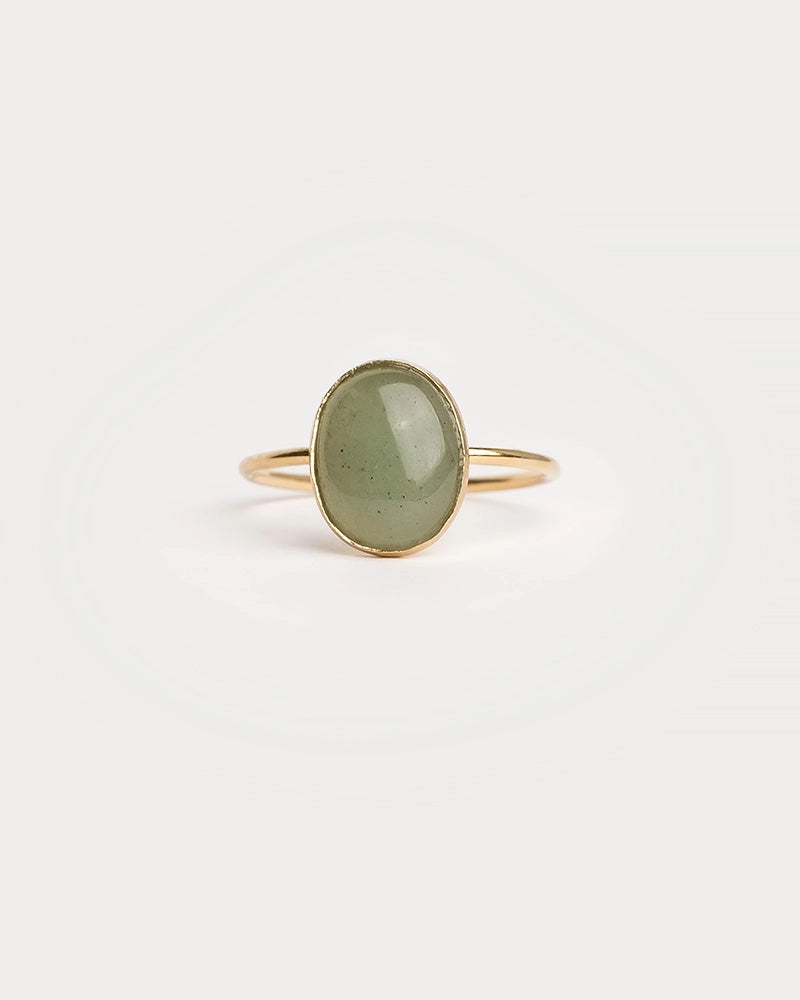 bague adit en aventurine plaqué or
