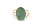 gauhart bijoux bague jaipur doré ajustable pierre cabochon verte aventurine