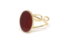 gauhart bijoux bague jaipur doré ajustable pierre cabochon rouge cornaline