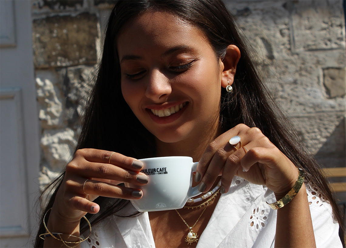 gauhart bijoux boucles d'oreilles athéna empierrées nacre