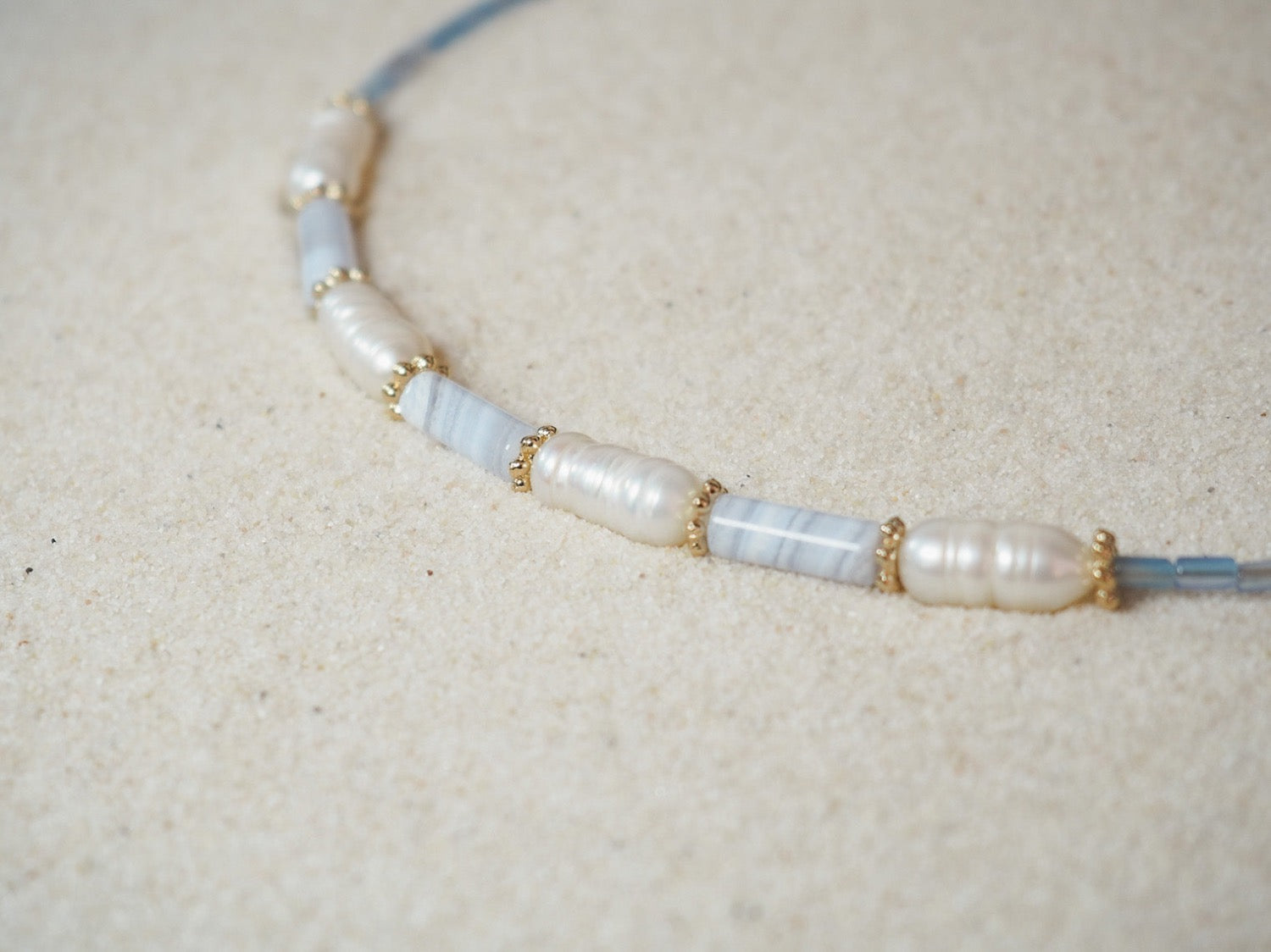 calcédoine collier perles fait main rouen bijoux