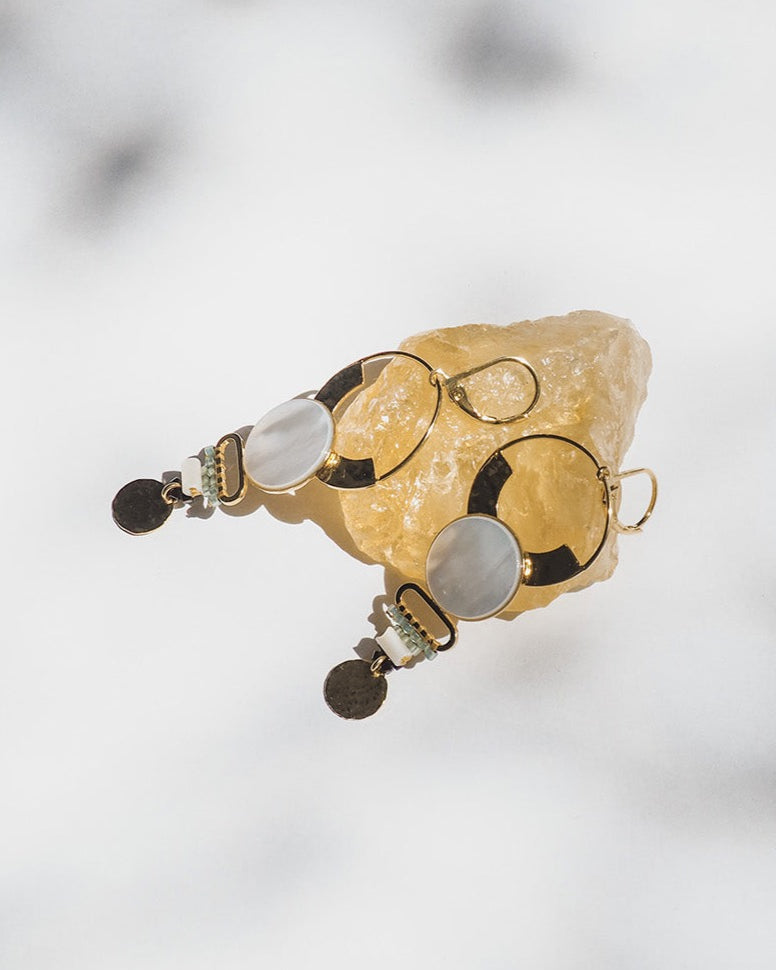 gauhart bijoux boucles d'oreilles avanish pierre nacre
