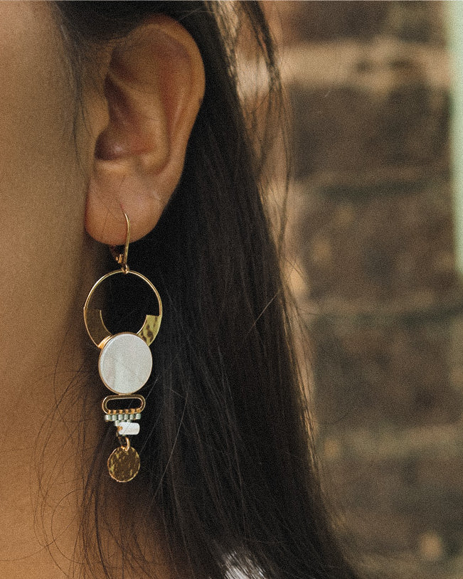 gauhart bijoux boucles d'oreilles avanish pierre nacre