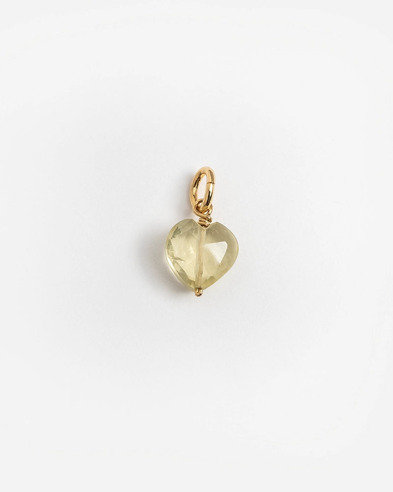 pampille en citrine en forme de coeur, pour montrer votre amour inconditionnel