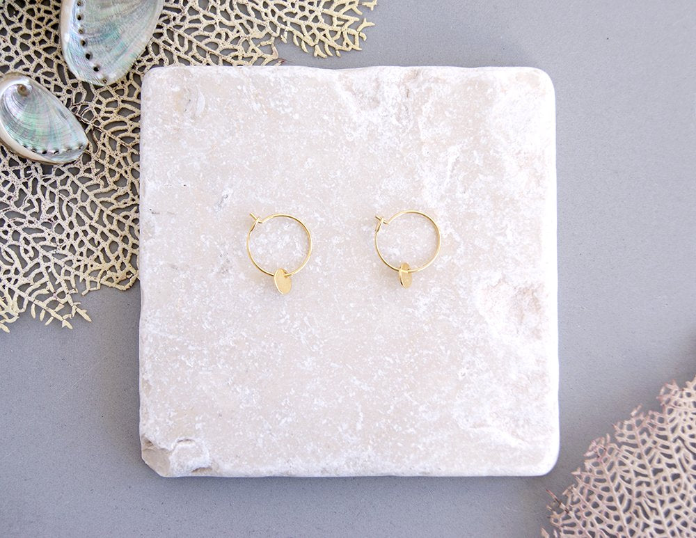 gauhart bijoux boucles d'oreilles mini créoles or pampille jana