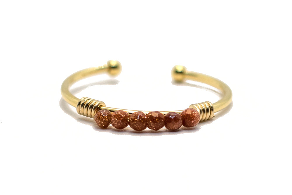 gauhart bijoux bague daman or ajustable pierre du soleil orange