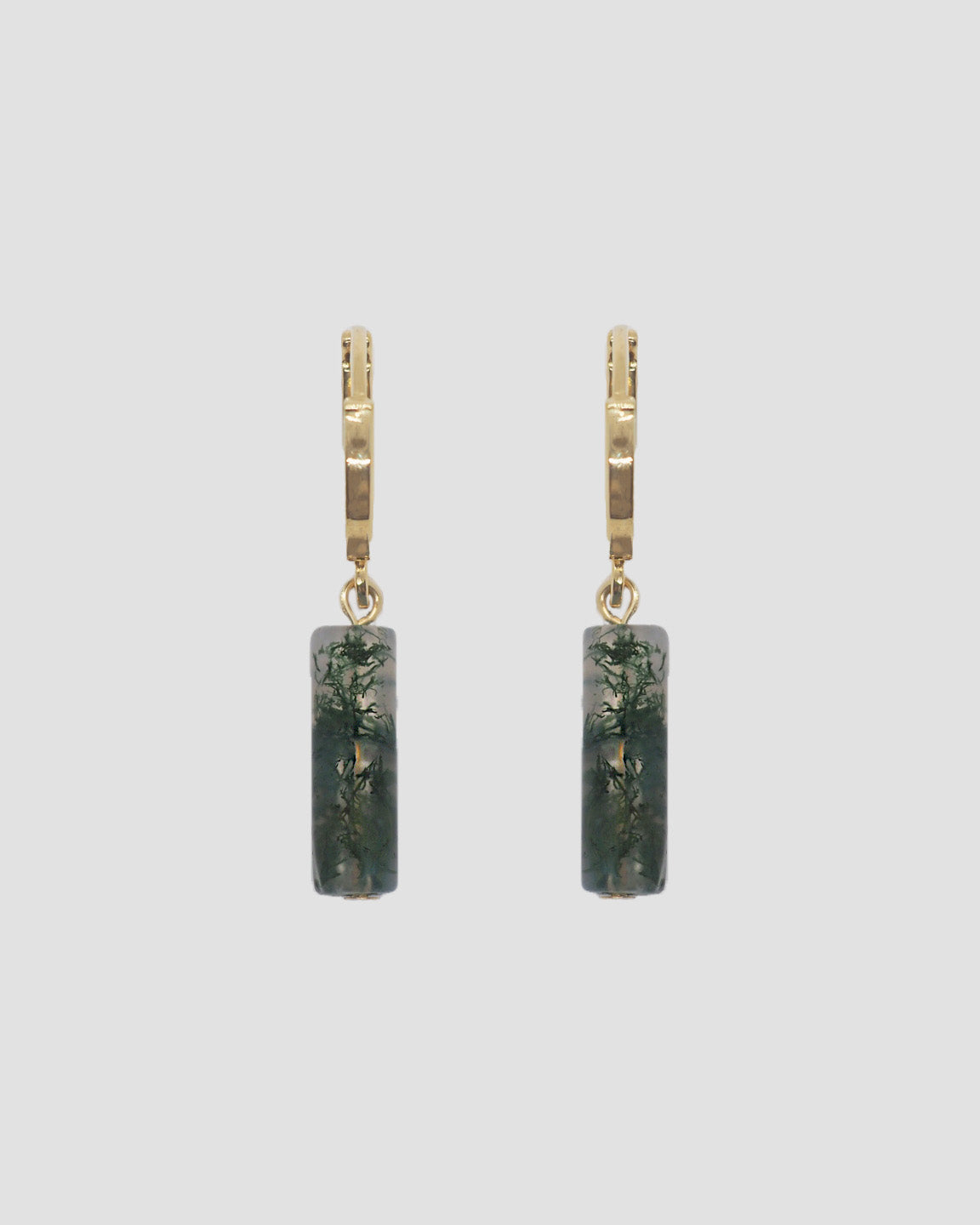 gauhart bijoux boucles d'oreilles mini créoles avina agate mousse verte