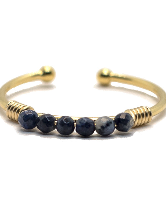 gauhart bijoux bague daman or ajustable pierre lapis-lazuli bleu