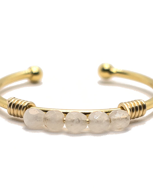 gauhart bijoux bague daman or ajustable pierre pierre de lune