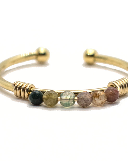 gauhart bijoux bague daman or ajustable pierre agate