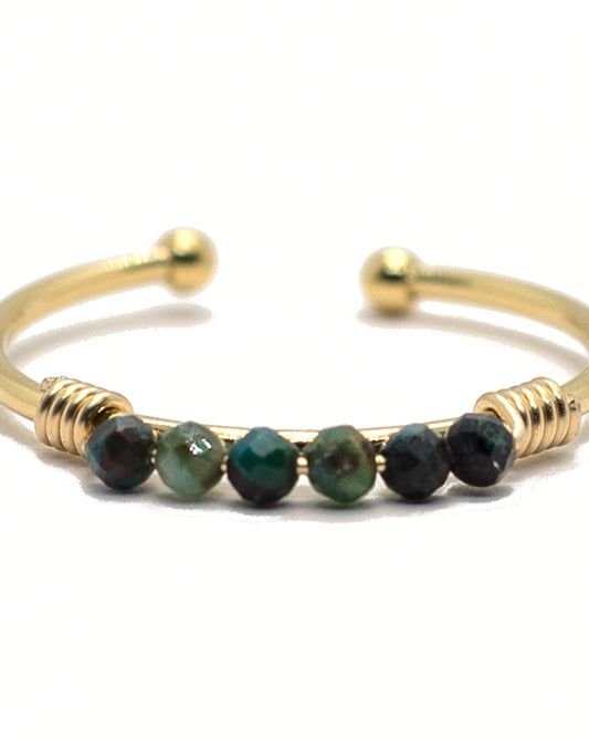 gauhart bijoux bague daman or ajustable pierre verte