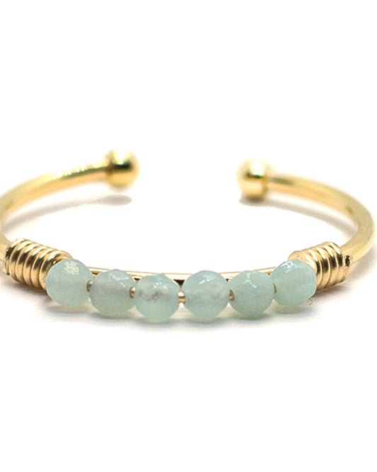 gauhart bijoux bague daman or ajustable pierre amazonite bleue