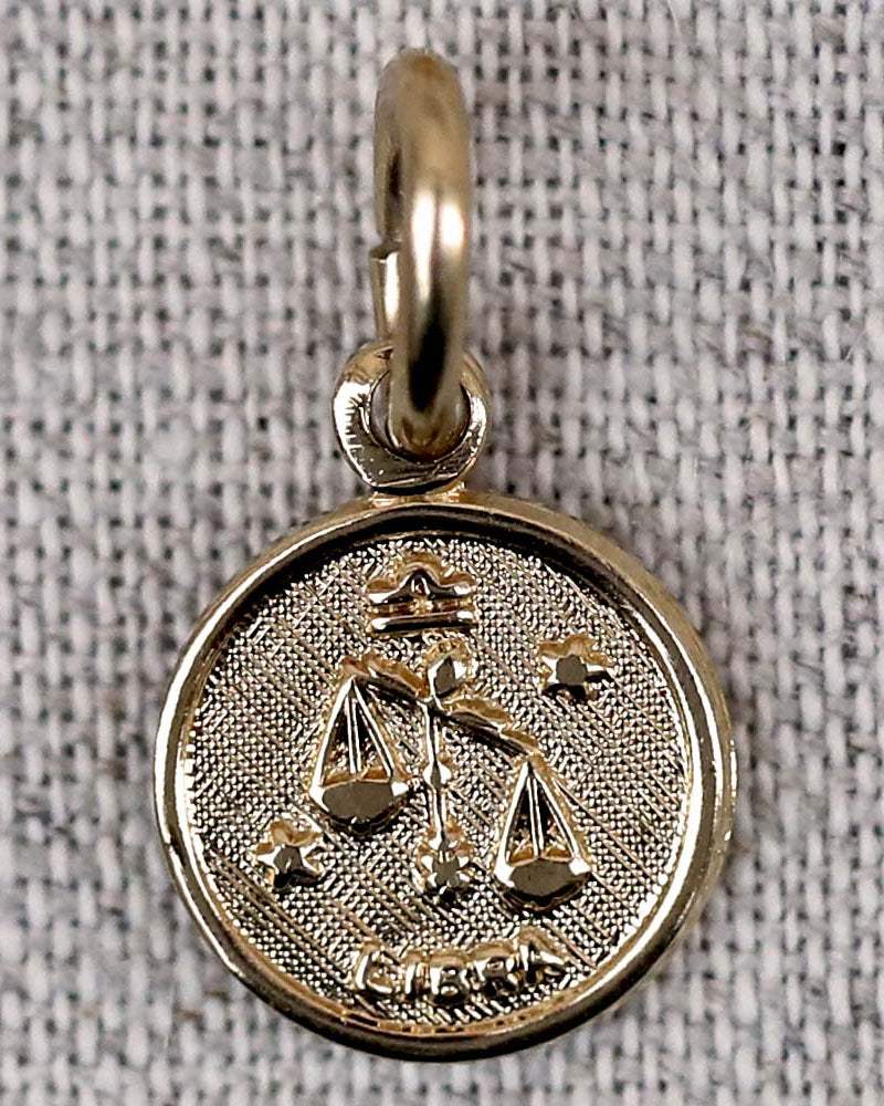 gauhart médaille pendentif astrologique signe zodiac or balance libra