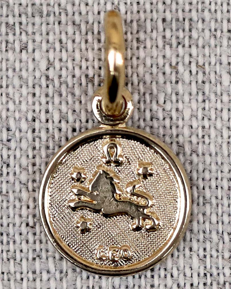 gauhart médaille pendentif astrologique signe zodiac or leo lion