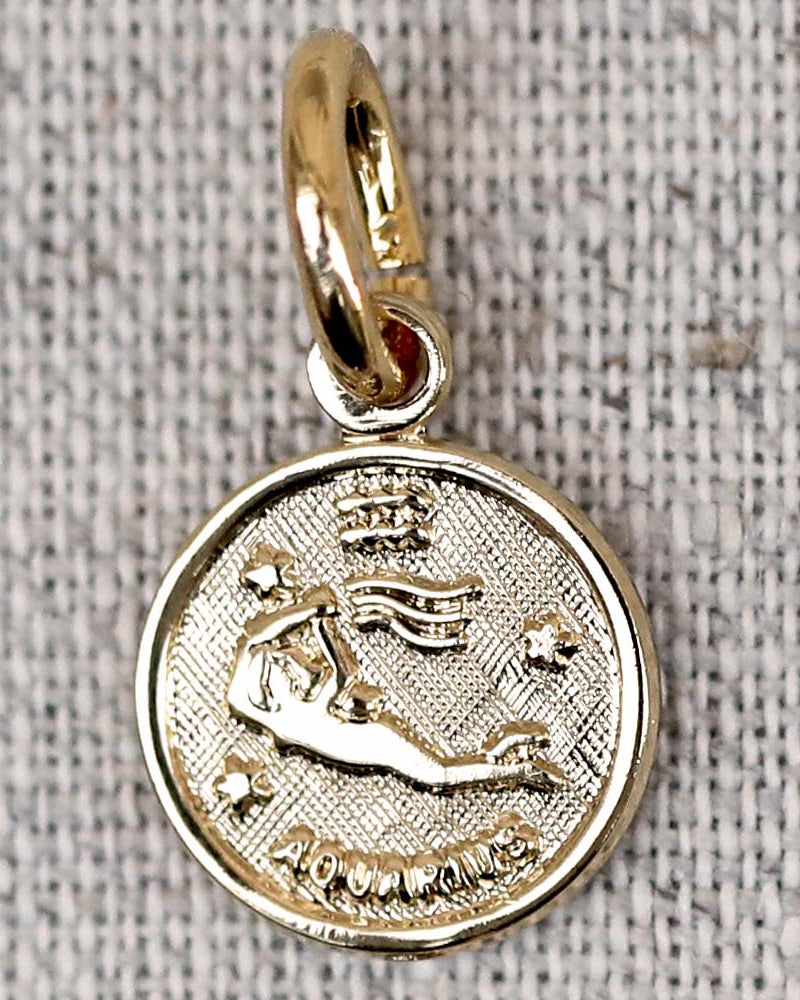 gauhart médaille pendentif astrologique signe zodiac or aquarius verseau