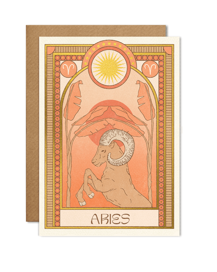 carte signe du zodiaque belier orange