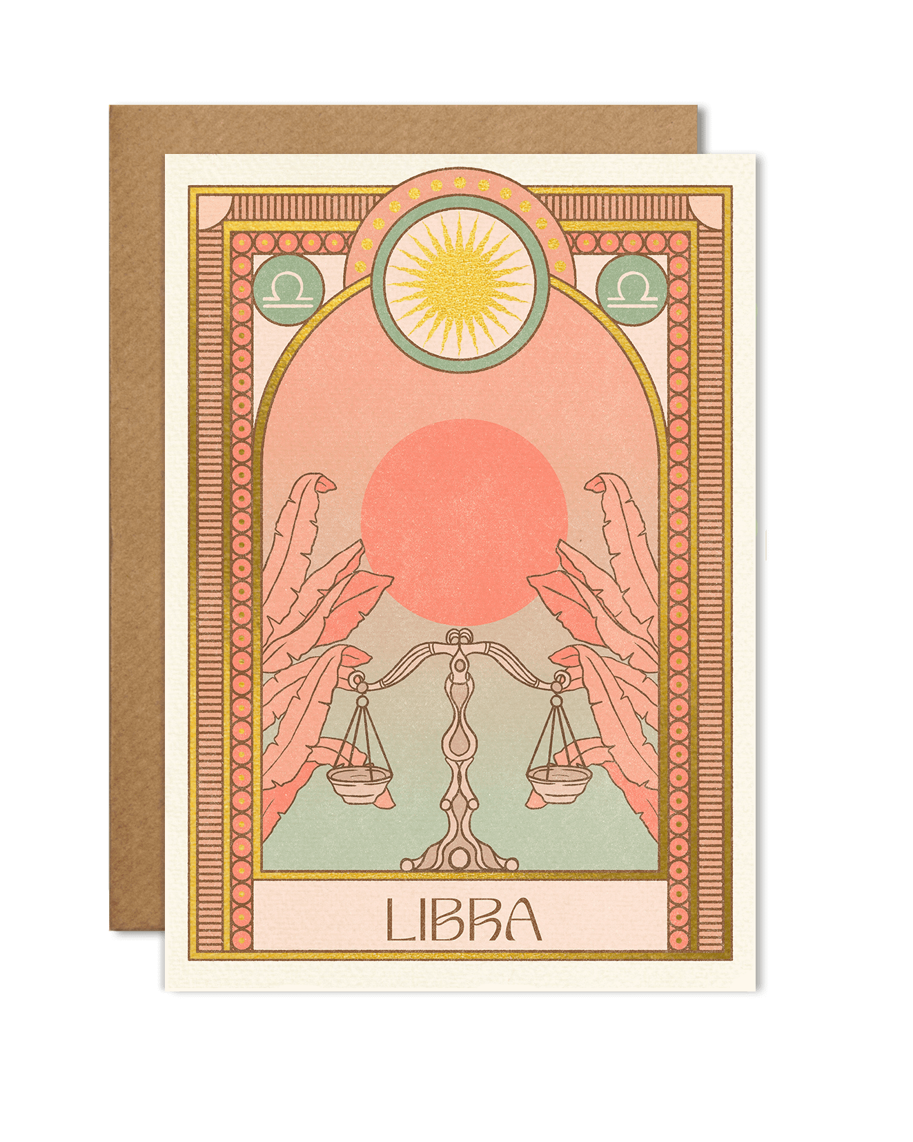 carte illustrée du signe astrologique de la balance