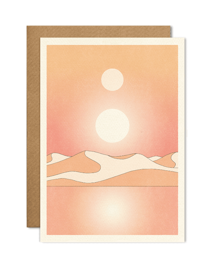 carte illustrée pour décorer vos intérieurs dans les coloris sable et rose