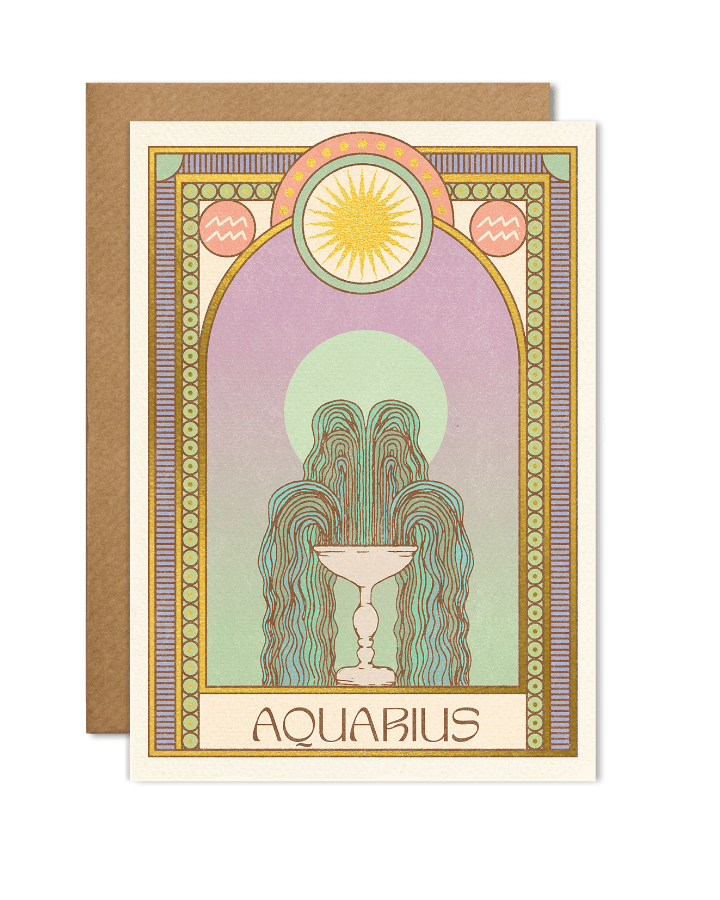 carte illustrée du signe astrologique verseau