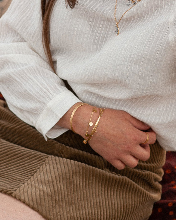 gauhart bracelet akora chaine dore or pampilles rondes