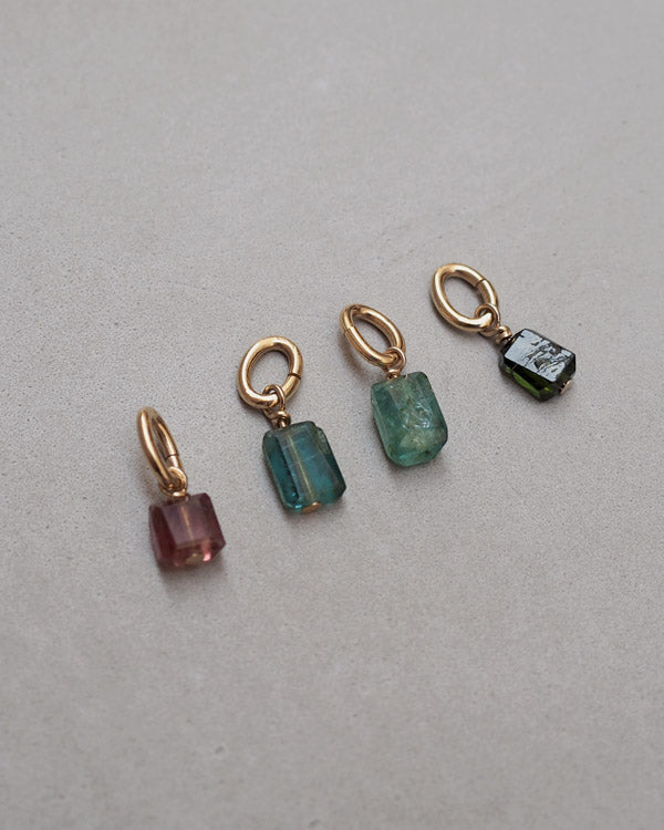 gauhart pampille pendentif tourmaline petit bleu vert rose