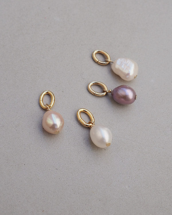 gauhart pendentif pampille perle de culture blanc rose