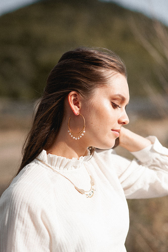 gauhart bijoux boucles d'oreilles créoles baya perles de culture