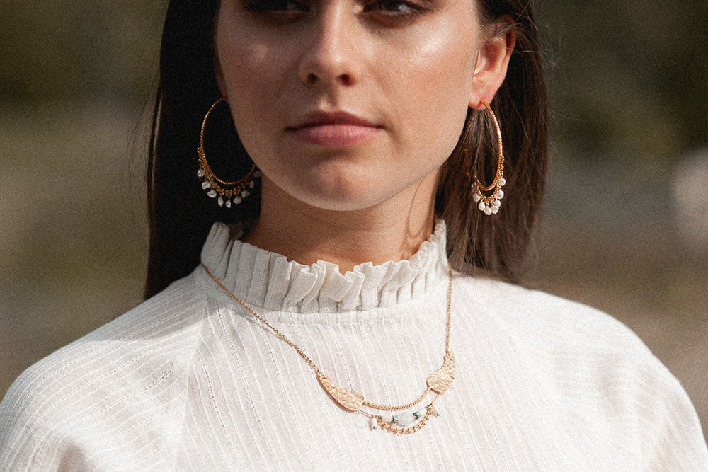 gauhart bijoux boucles d'oreilles créoles baya perles de culture