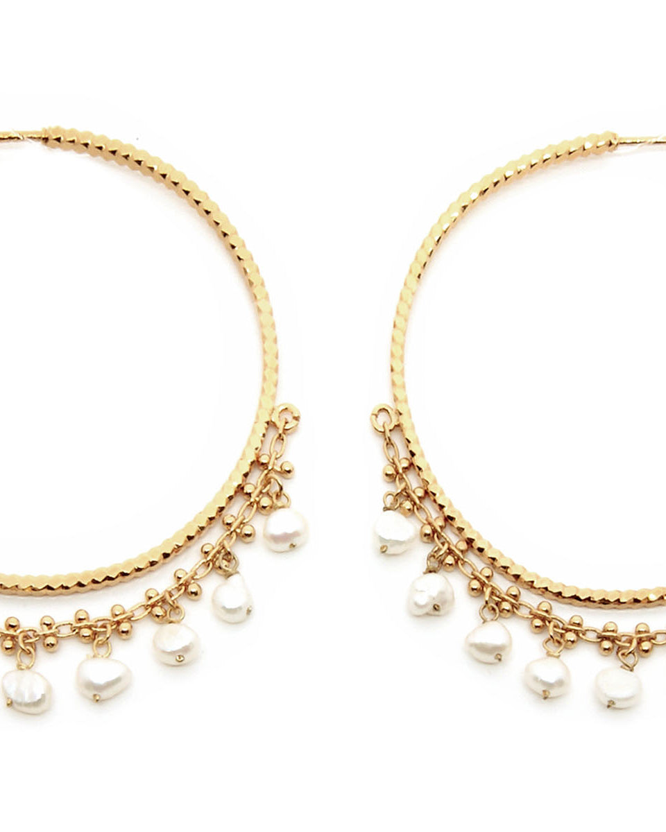 gauhart bijoux boucles d'oreilles créoles baya perles de culture