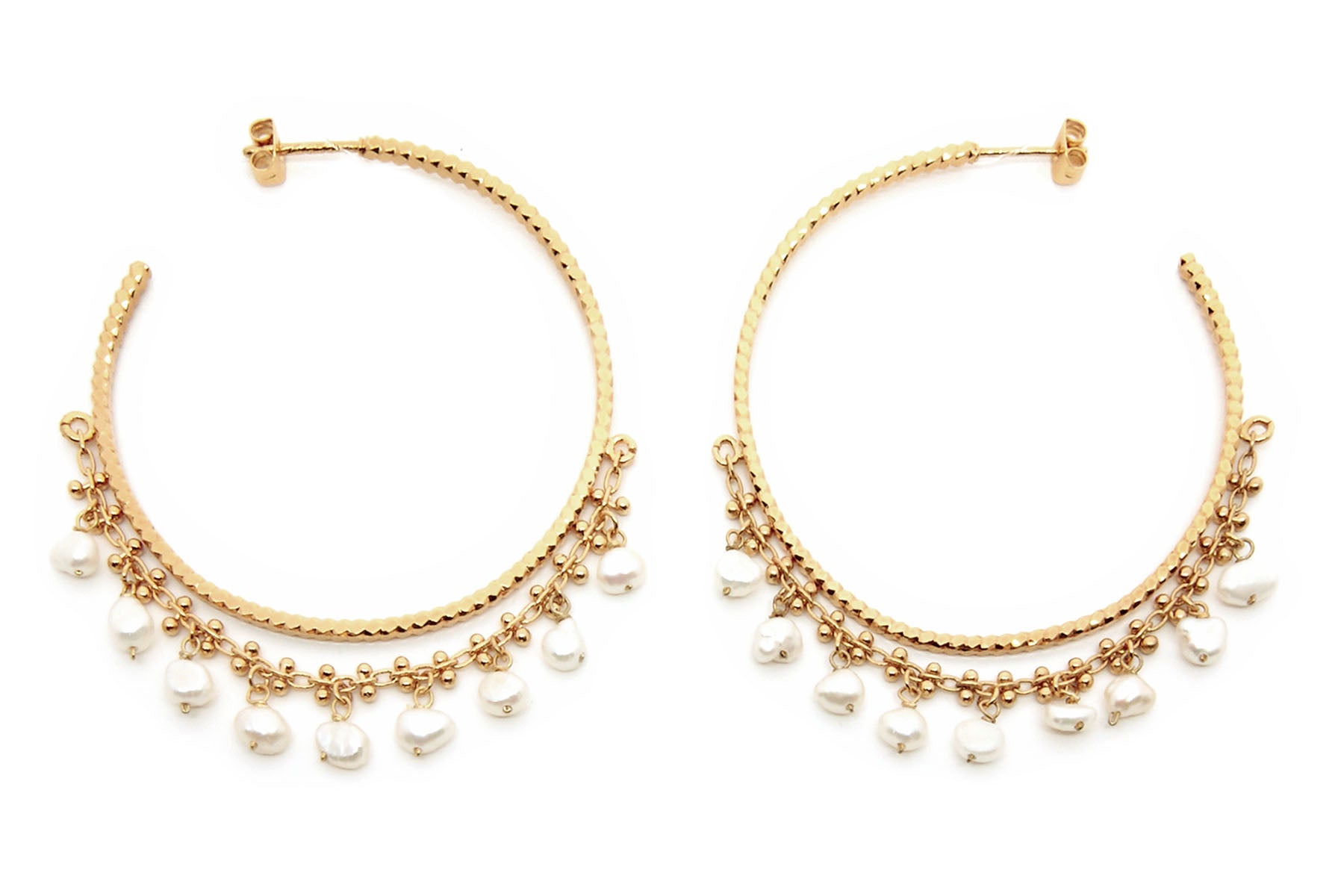 gauhart bijoux boucles d'oreilles créoles baya perles de culture