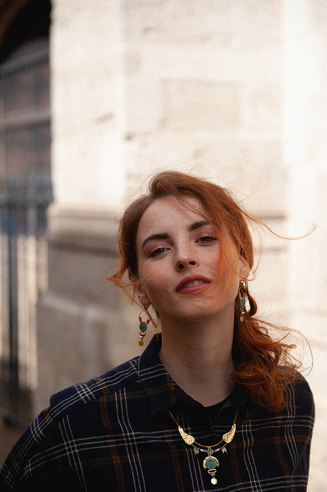 gauhart bijoux boucles d'oreilles avanish pierre chrysocolle