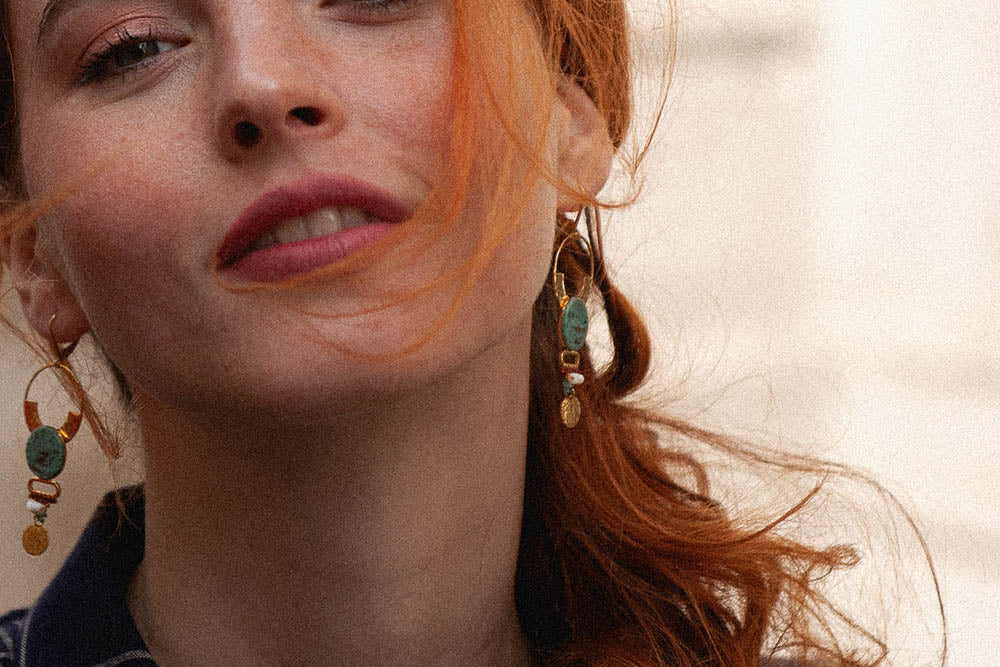 gauhart bijoux boucles d'oreilles avanish pierre chrysocolle