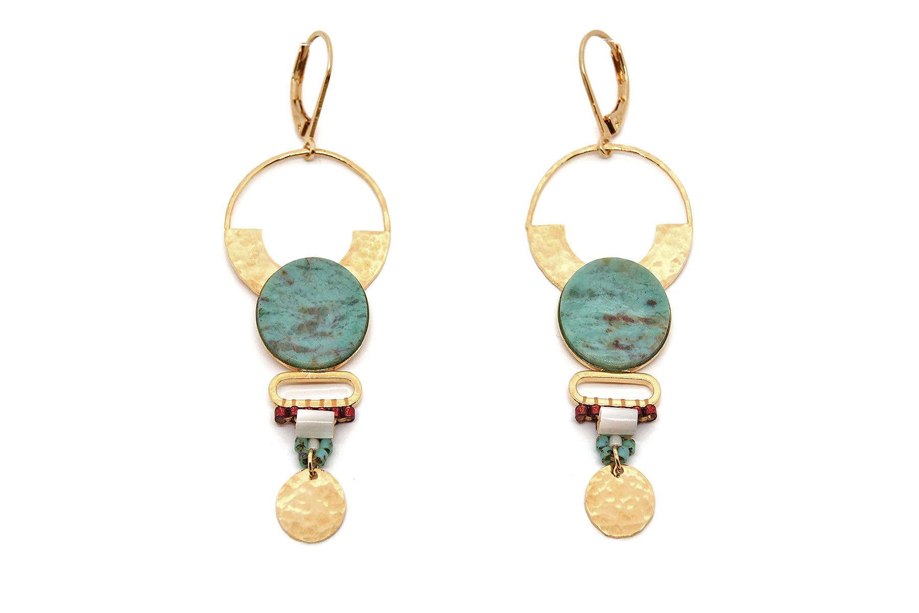 gauhart bijoux boucles d'oreilles avanish pierre chrysocolle
