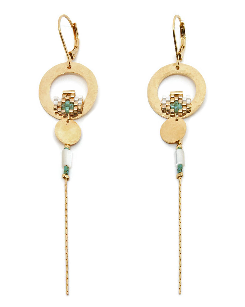 gauhart bijoux rouen fait main en france Boucles d’oreilles martelées à la main Asma tissage de perles japonaises