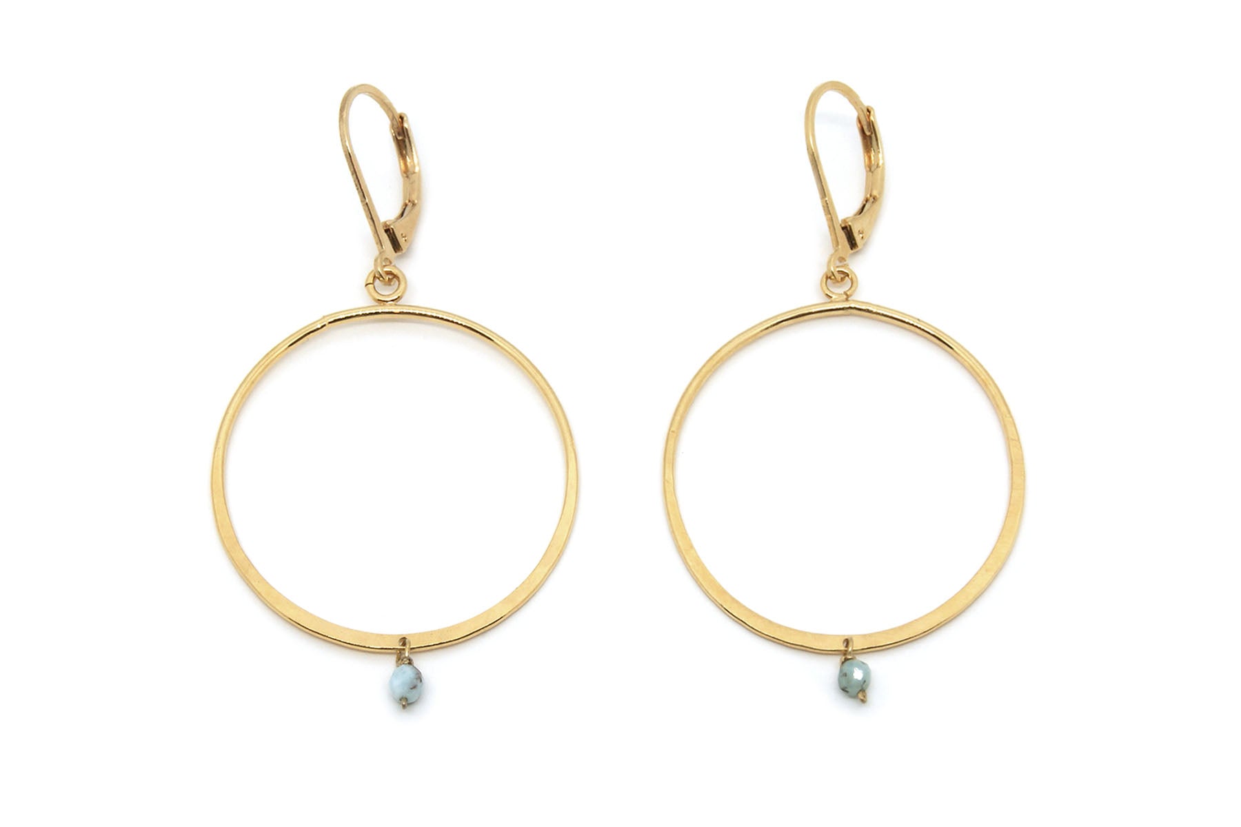 gauhart bijoux boucles d'oreilles dormeuses badal larimar bleu