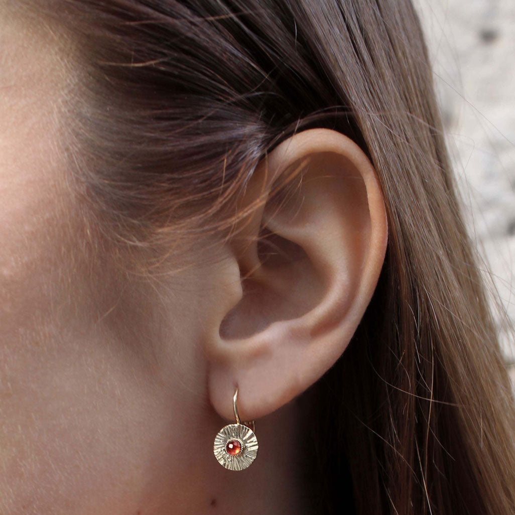 gauhart bijoux boucles d'oreilles athéna empierrées grenat