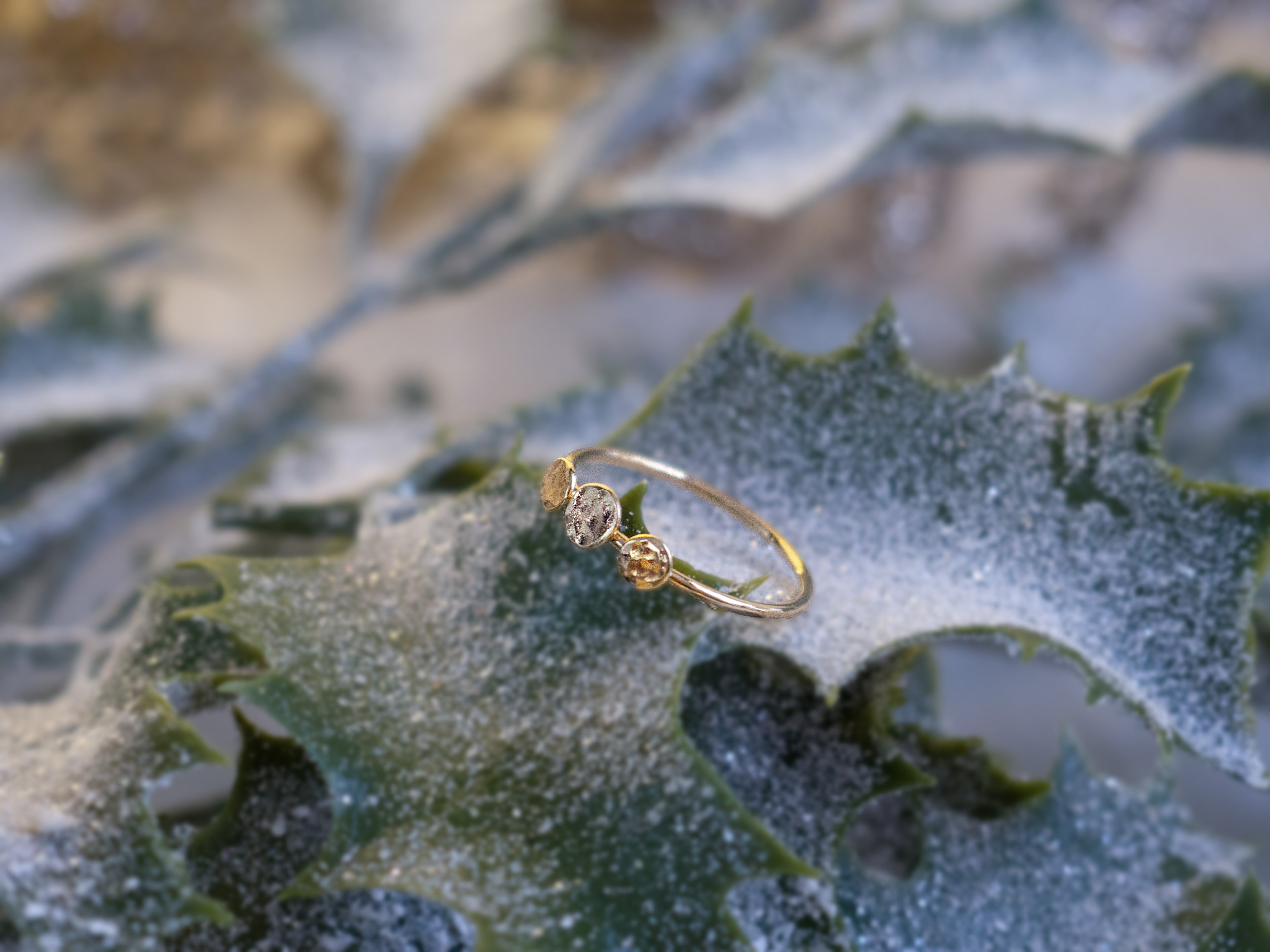 gauhart bijoux bague sassi pampilles rondes martelées or