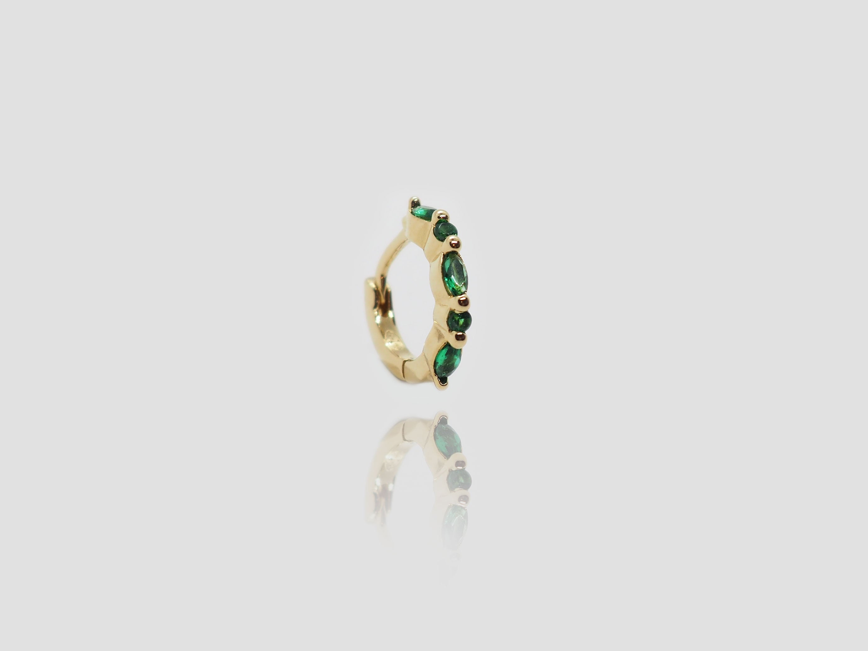 gauhart piercing anneau hilda placage or zircons vert