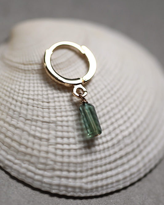 gauhart bijoux boucles d'oreilles arja unité mini créoles tourmaline bleue