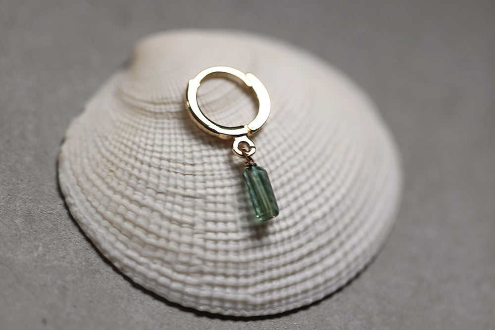 gauhart bijoux boucles d'oreilles arja unité mini créoles tourmaline bleue