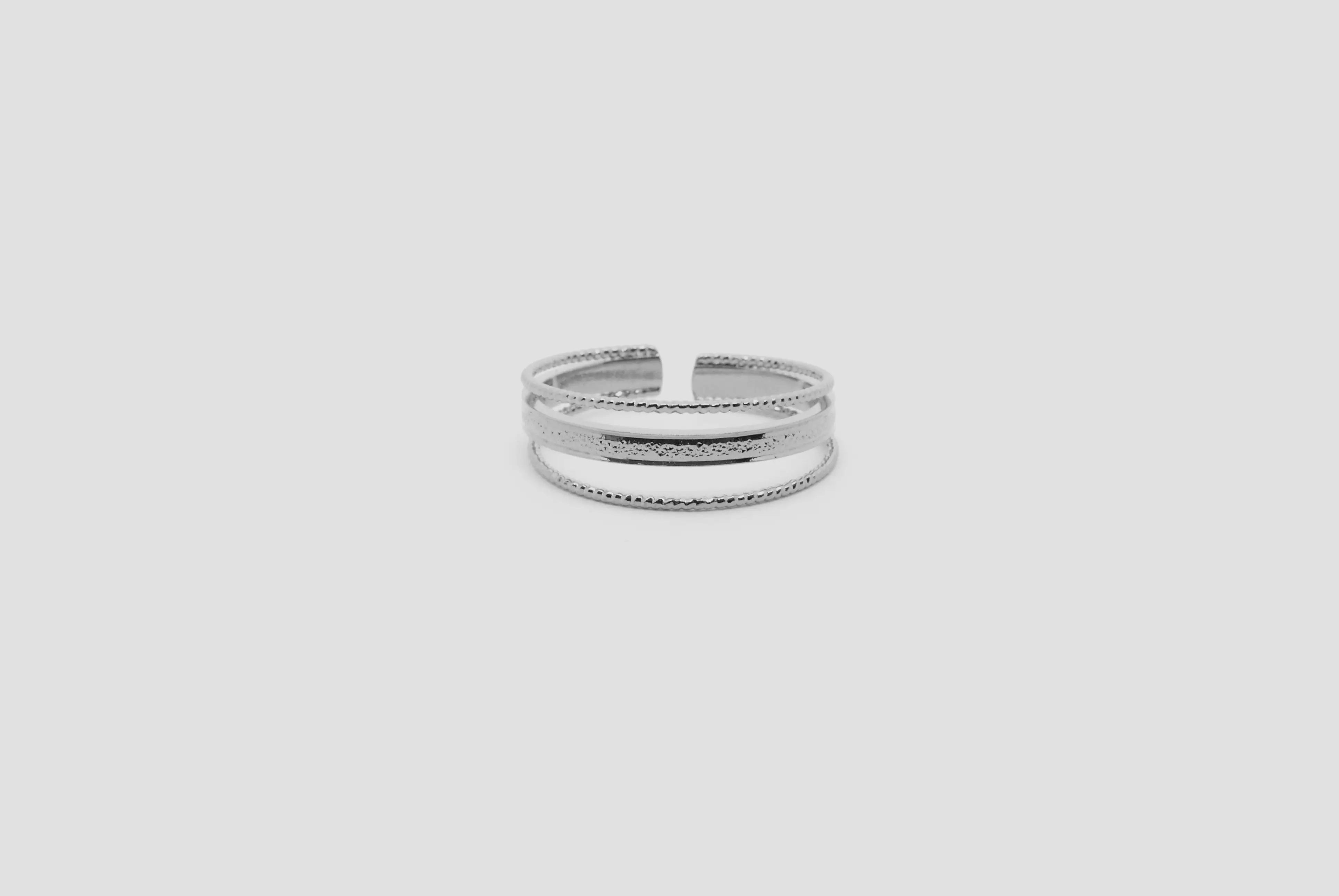 gauhart bijoux bague kassi triple ajustable plaqué argent