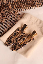 Paire de barrettes maquillage Léopard en acétate – accessoires cheveux tendance