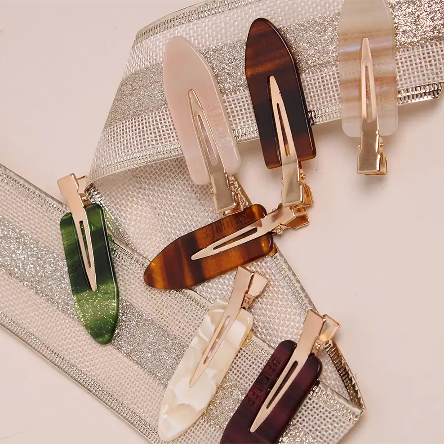 Barrettes maquillage ébène écaille et coloris variés – accessoires cheveux femme