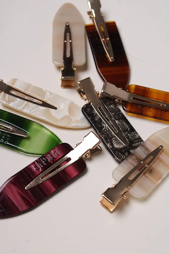 Barrettes maquillage ébène écaille et coloris variés – accessoires cheveux femme